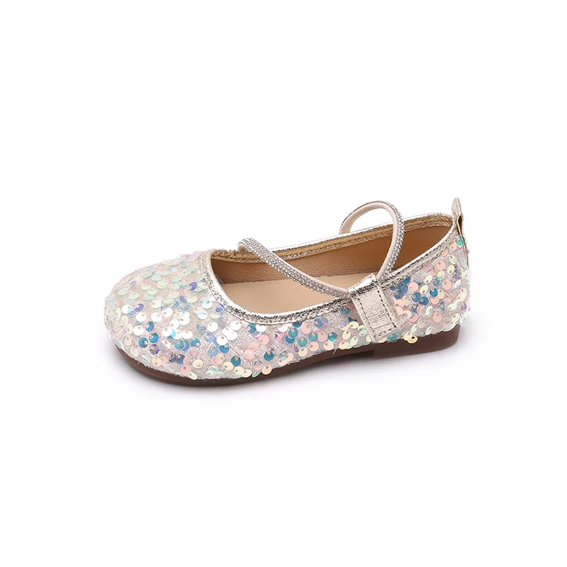 Girls Sandals New Pattern Sequin Decoration Fashion Cute Flat Bottom Non Slip Comfortable Lightweight Hook Girls Sandals