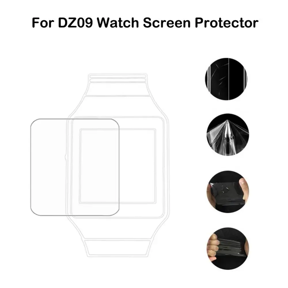 Película protectora de pantalla de hidrogel para reloj inteligente DZ09, cubierta completa