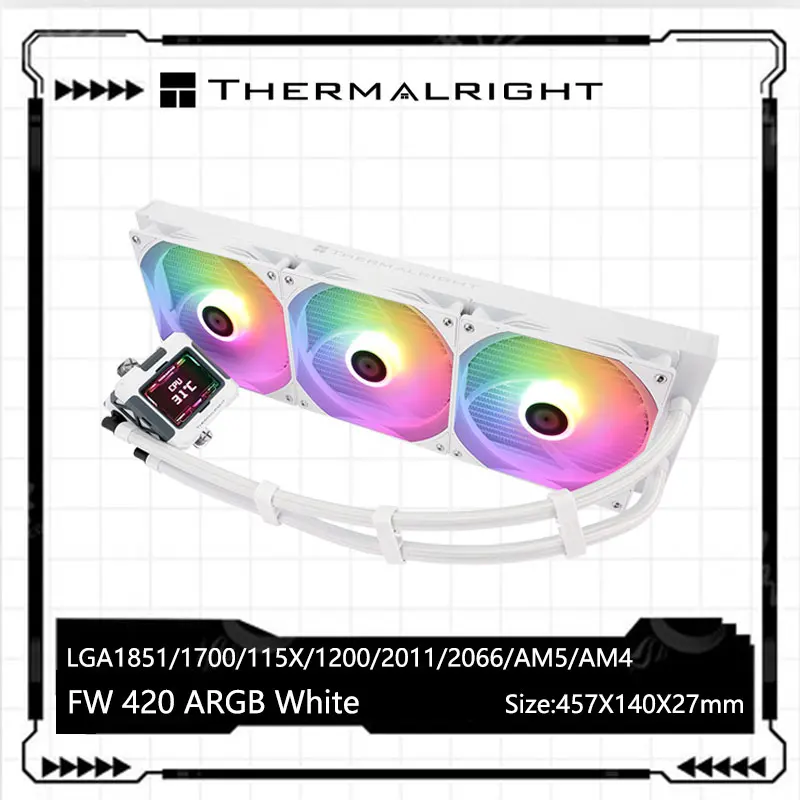 Thermalright FW 420 ARGB All -in -one water cold radiator 2.4 -inch LCD display, support format JPG,PNG,GIF/LGA1700/1851/AM5/AM4