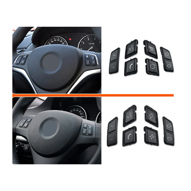 

Car Steering Wheel Button Covers Control Menu Switch Button Cover Volume For BMW X1 E84 3 Series E90 E91 E92 E93 Accessories (B)