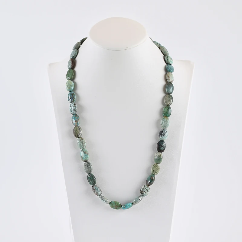 New Natural Turquoise Beads Necklace For Her Bohemian Handmade Jewelry Necklace For Gift 20inch 44.6g