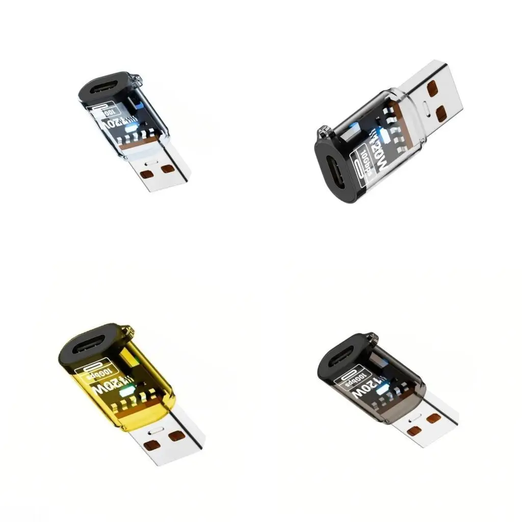 D08B USB to Type C Adapter Converter Connector 120W Fast 10Gbps Transfer Rate