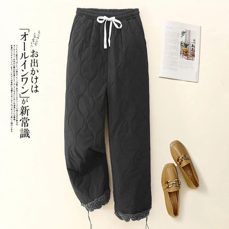 Pantalon droit matelassé pour femmes, Vintage, Style coréen, décontracté, léger, en coton ajouté, Cargo, vêtements pour femmes, hiver