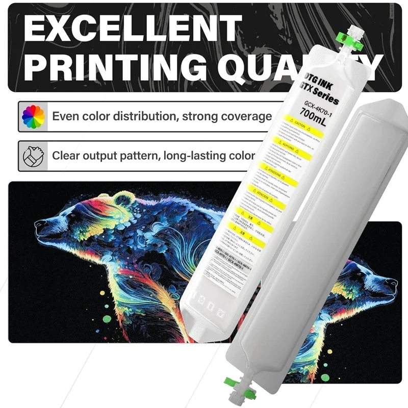 700ml GTX PRO DTG ink for Brother GTX series for Brother GTX-422 GTX-423 GTX-425 GTX-600 GTX PRO GTX PRO printer GTX PRO Ing bag