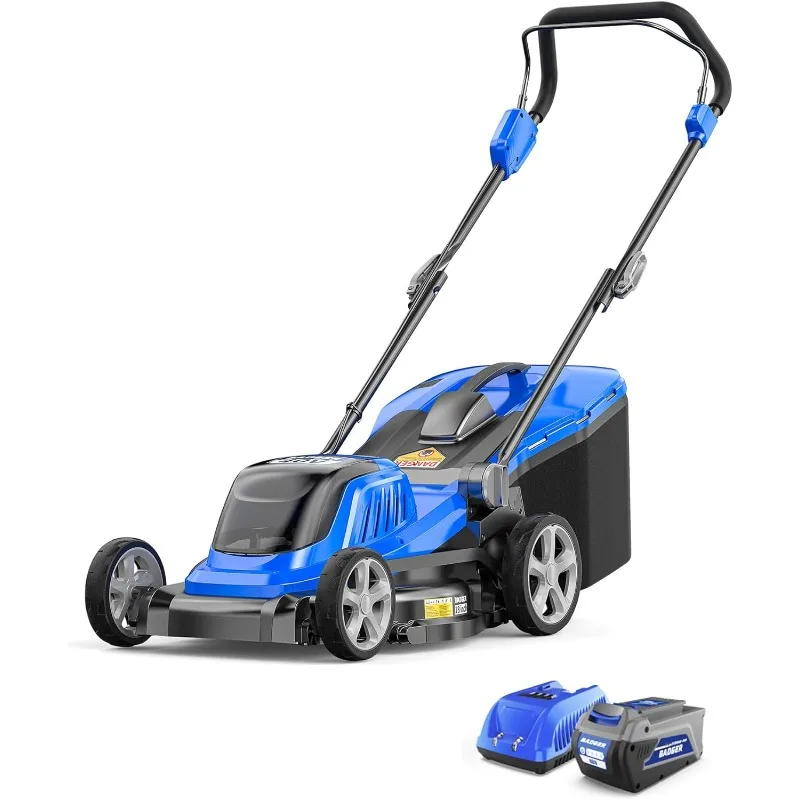 

Mower 40V Brushless 18" Cordless, 5 Cutting Height Adjustments Electric Lawn Mower, Quickly Folding Within 5’s, 4.0AH Batte