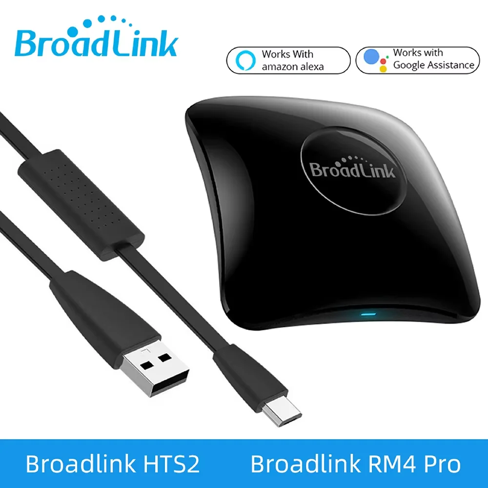 Broadlink RM4 Pro + HTS2 – Telecomando Universale IR/RF WiFi Per Smart Home, Compatibile Con Alexa, Google Home E IFTTT, Sensore Temperatura/Umidità