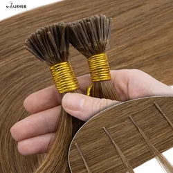 S-noilite 0.5g I İpucu insan saçı postiş 100 adet Keratin Fusion 22 inç Microlink saç kapsül ön gümrüklü sopa düz sarışın