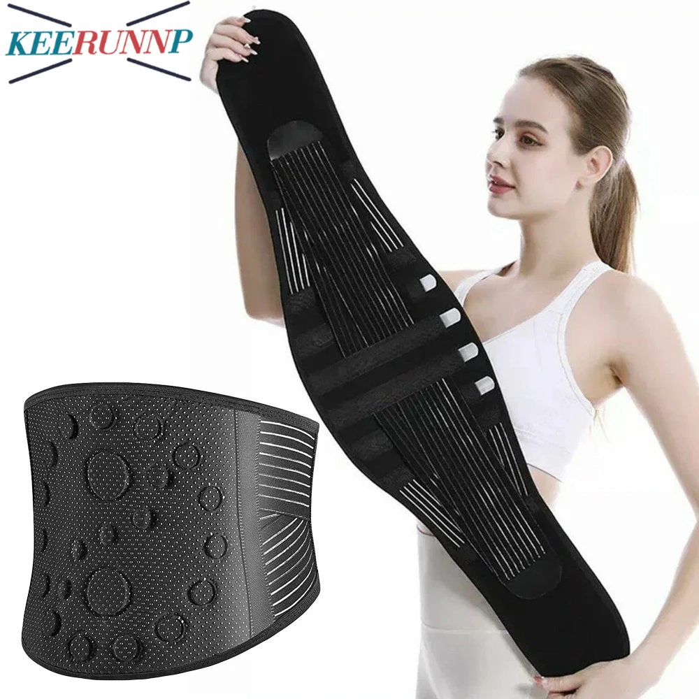 1PCS Back Support with Magnet,Tourmaline Magnetic Backs Brace for Lower Back Pain Relief,Self Heating Soothing Back Support Belt