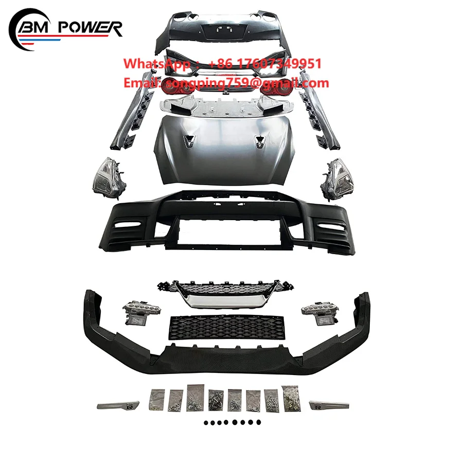 Upgrade Automobiles Car Body Parts for GTR35 NIO Style Body Kits Bumper Side Skirts Hood Headlights Taillights