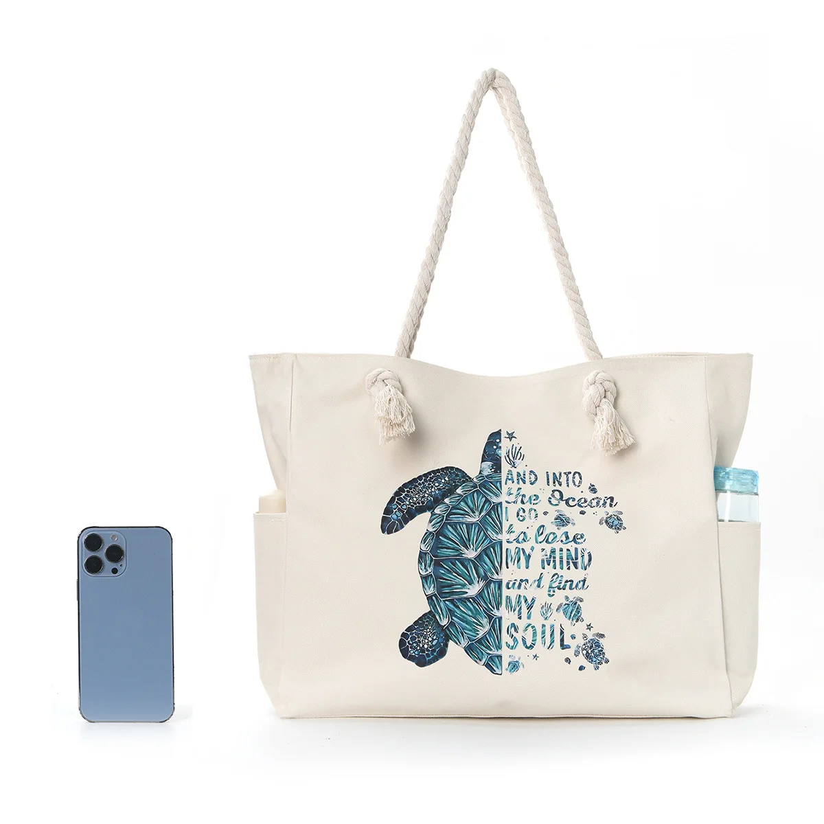 Large-capacity beach bag, women's underarm single-shoulder bag, simple and versatile, casual storage canvas shopping bag