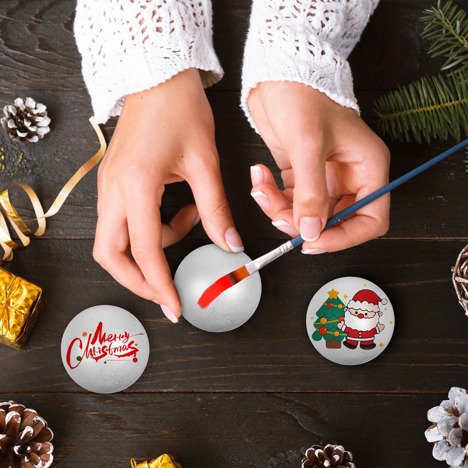 

24pcs Christmas Decoration Ornament Shatterproof Round Balls For Holiday Wedding Party Craft Ornament White