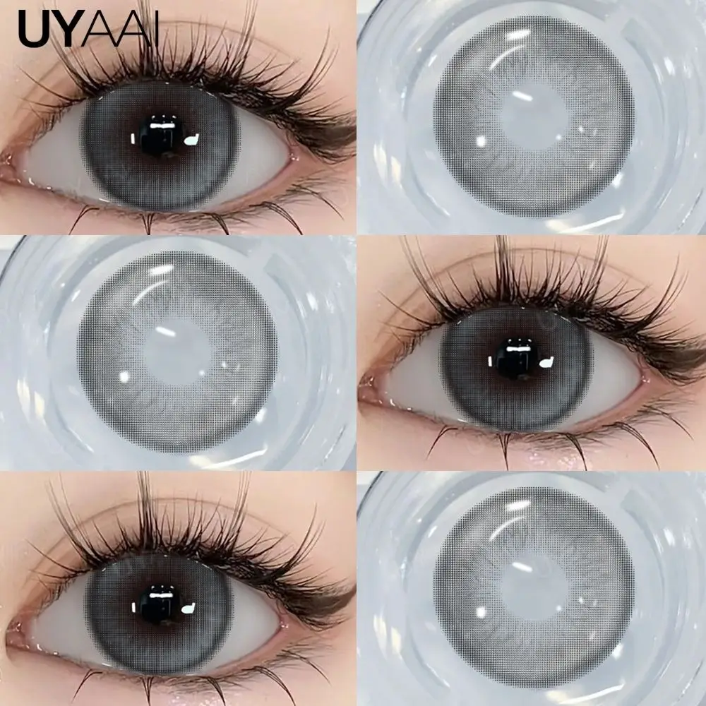 UYAAI NEUE Farbe Kontakt Augen Farbe Linsen Make-Up Natürliche Schwarze Linse Kosmetik Rosa Augen Linsen Frau Make-Up Blau Schönheit Kontakte – Detail 18