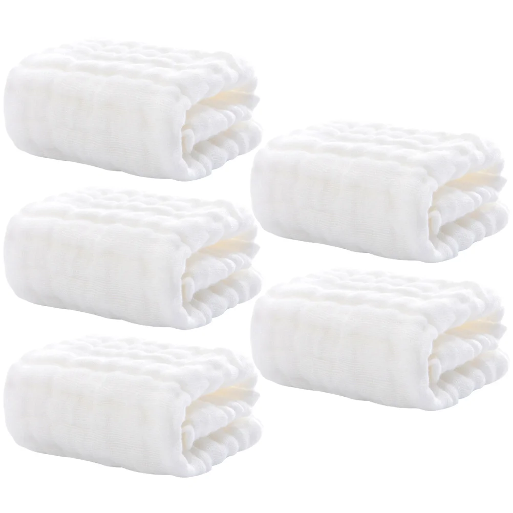 5 Pcs Girl Saliva Hand Towel Newborn Baby Bath Towels Muslin Washcloths Cotton Burping