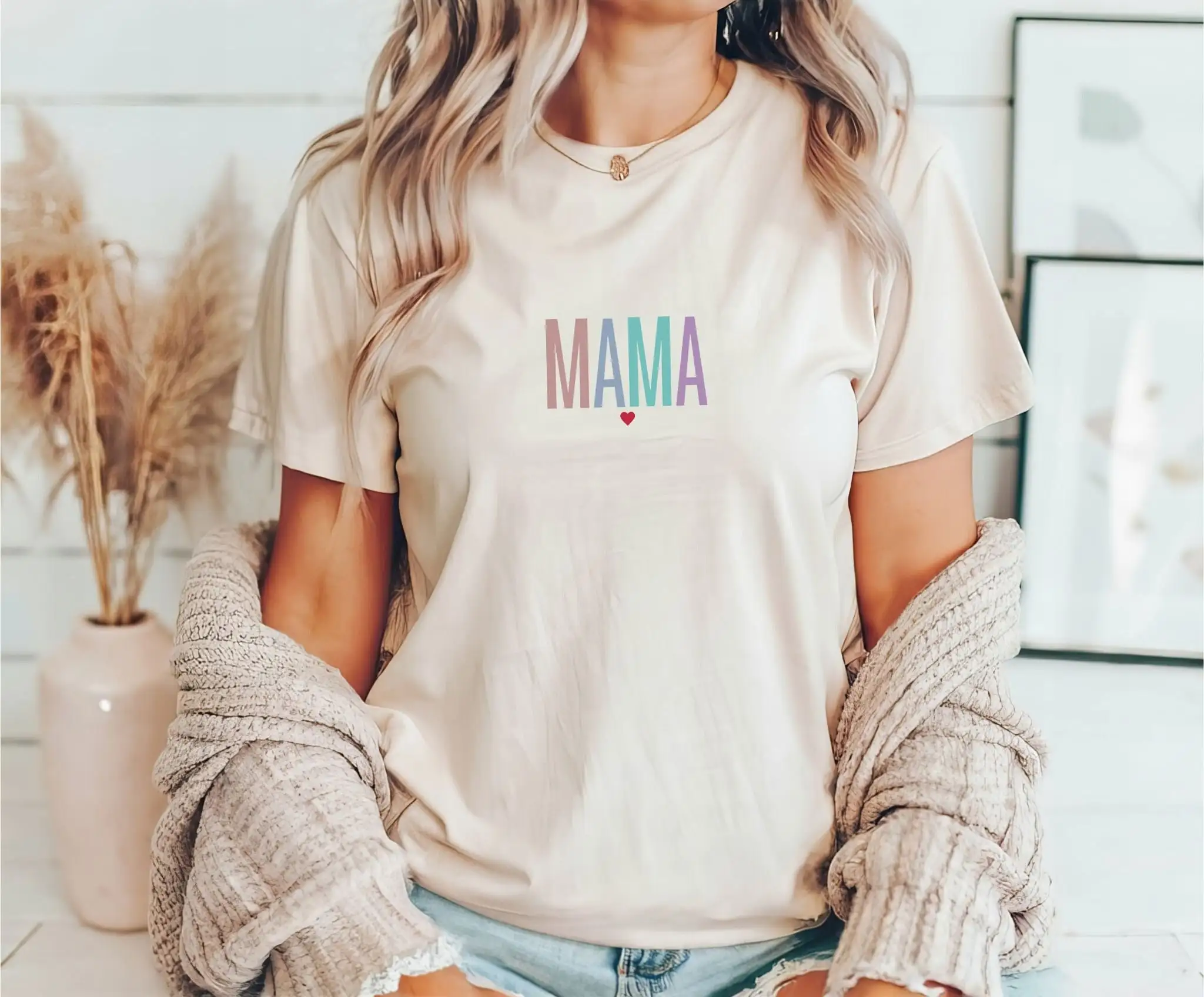 T Shirt Mama Colorful Gift For Mom Birth Her Wife