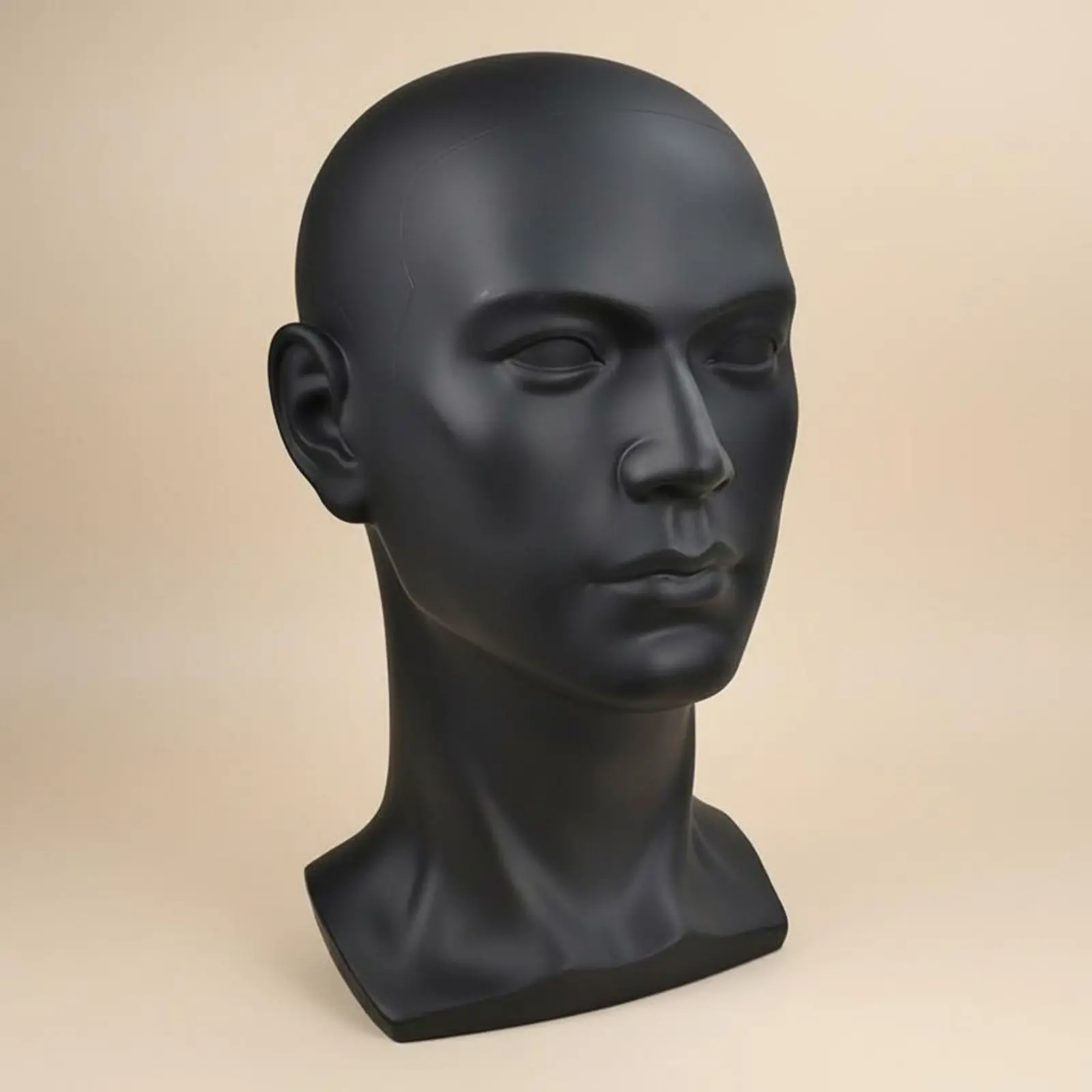 Male Mannequin Head Long-Lasting PVC Material Hairpiece Display Stand Hat Display Model for Retail Shop, Commerce Display