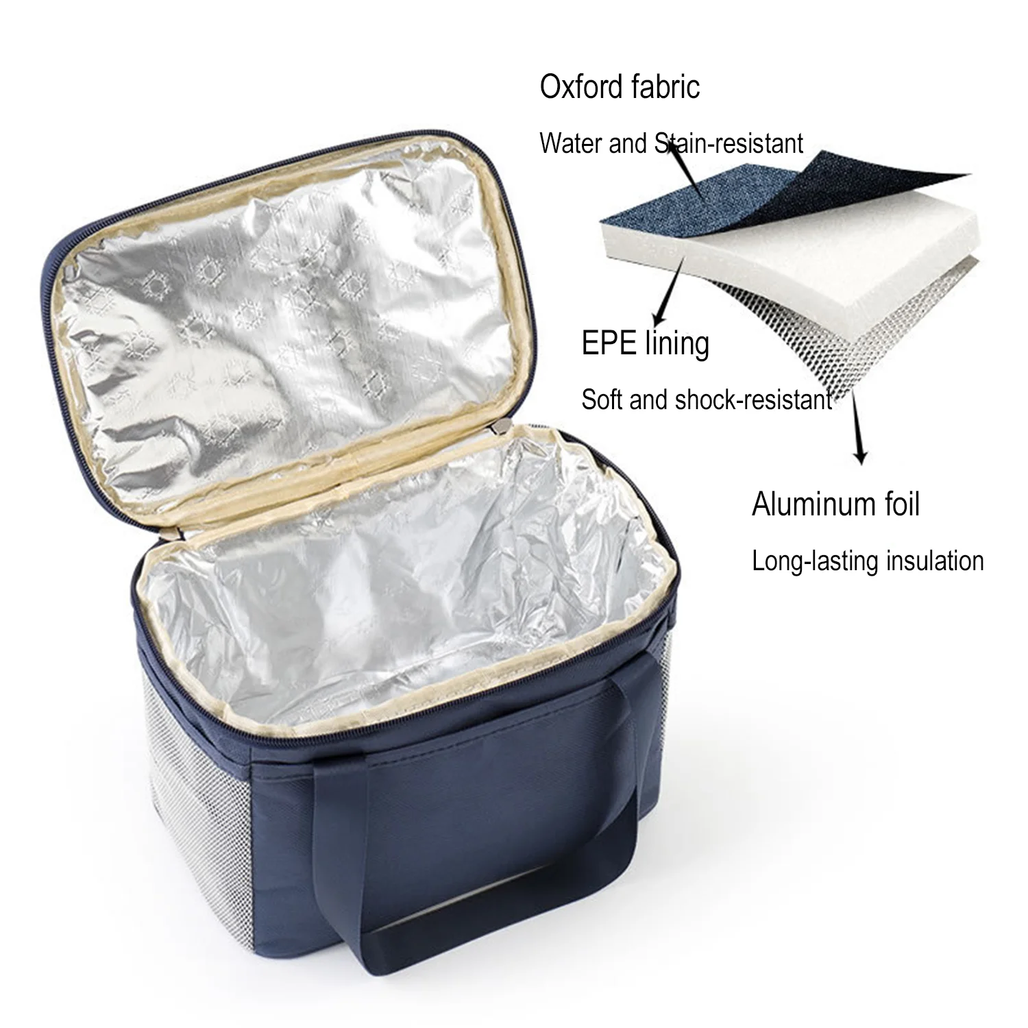 Large Capacity Thickened Insulated Lunch Bag with Aluminum Foil Bento Box Portable Meal Handbag for Students And Office Workers