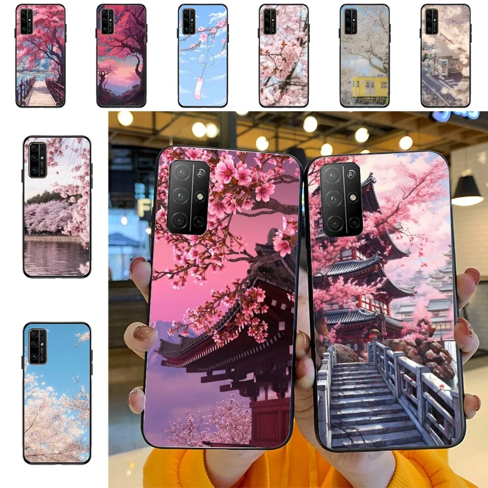 Cherry Blossom Tree Phone Case For Huawei Honor 10 lite 9 20 7A 9X 30 50 60 70 pro plus Soft Silicone Cover