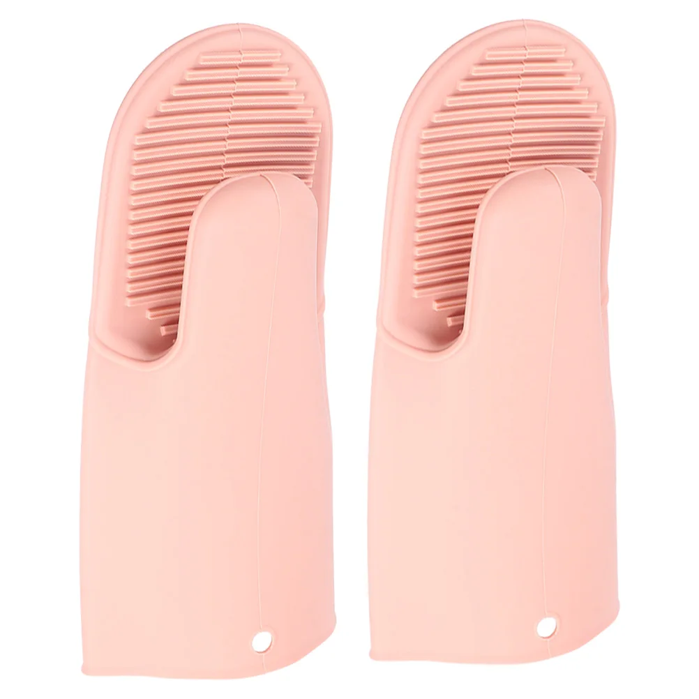 

2Pcs Heat Silicone Oven Mitts Anti scald Kitchen Baking Pot Mitt For Kitchen Gloves Thickened Safe Cooking Pot Non slip