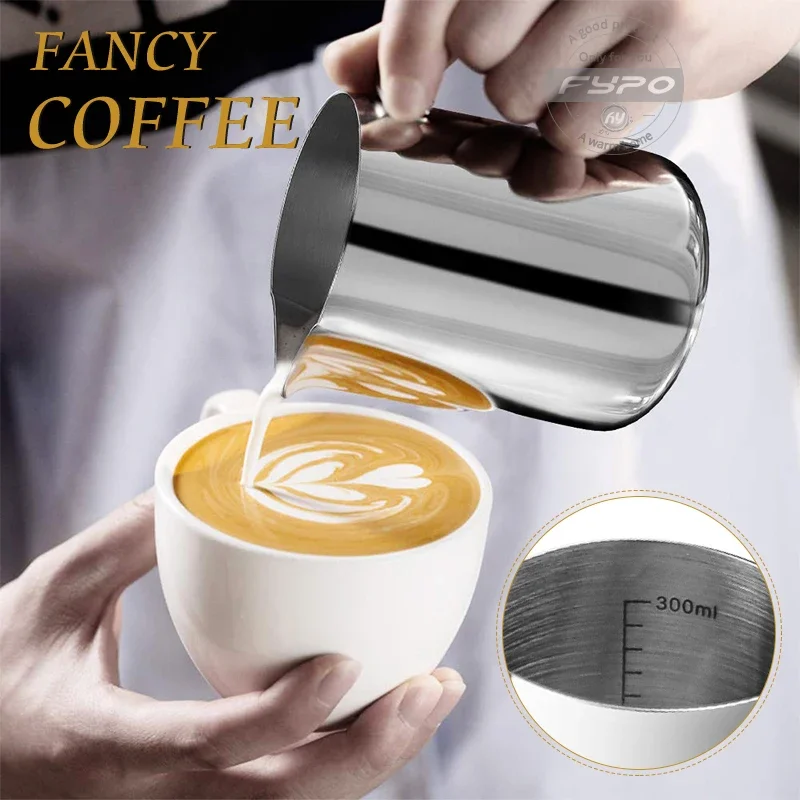 150-2000ml Stainless Steel Milk Jug Frothing Pitcher Cup Espresso Coffee Jug Barista Craft Cappuccino Milk Frothing Cream Cup