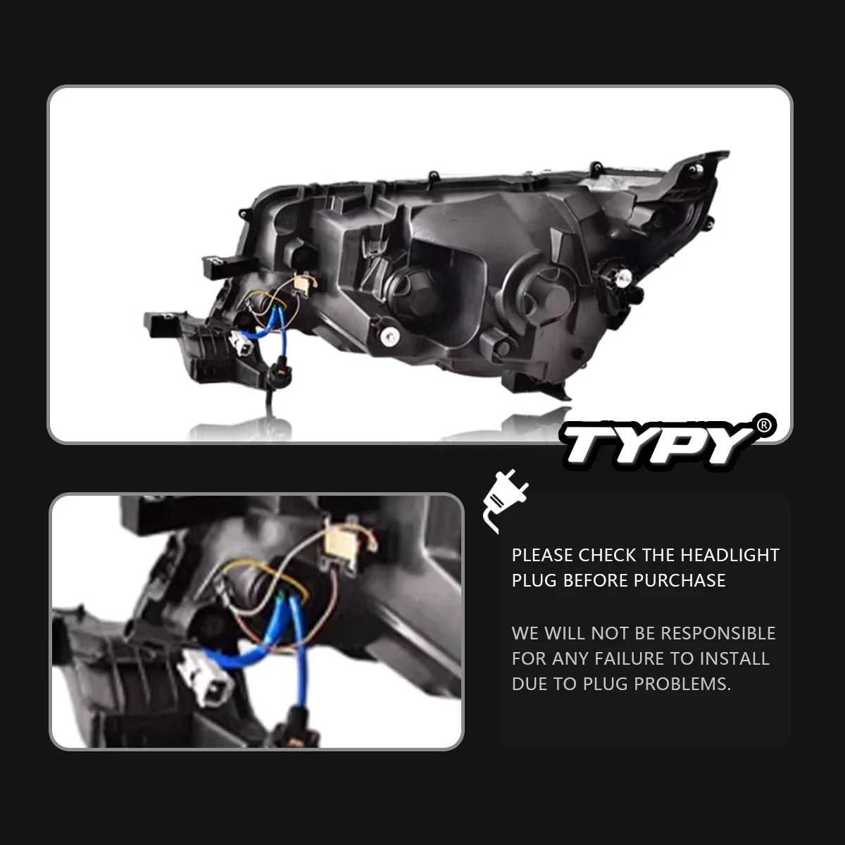 

TYPY Car For Toyota Hiace Headlights 2019-2022 Upgrade Modified to New DRL Dynamic Turn Signal LED Headlight Auto Accessories