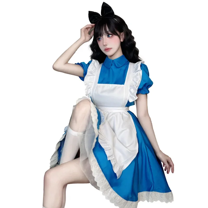 

Lolita Runaway Princess Dresses Y2K JK Blue Maid Costume Performance Halloween Christmas Costume Countryside A-line Dresses New