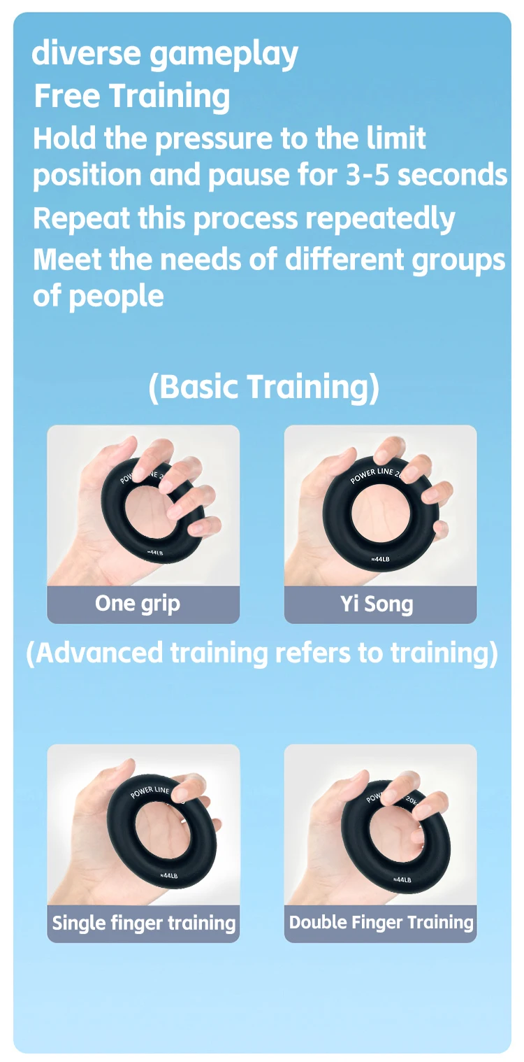 Silikon-Fingertrainer-Ring Handgelenk-Fingertrainer Handmuskel-Stärkungsring Übungs-Karpaltunnel-Expander Fitness-Trainingsgerät – Detail 12