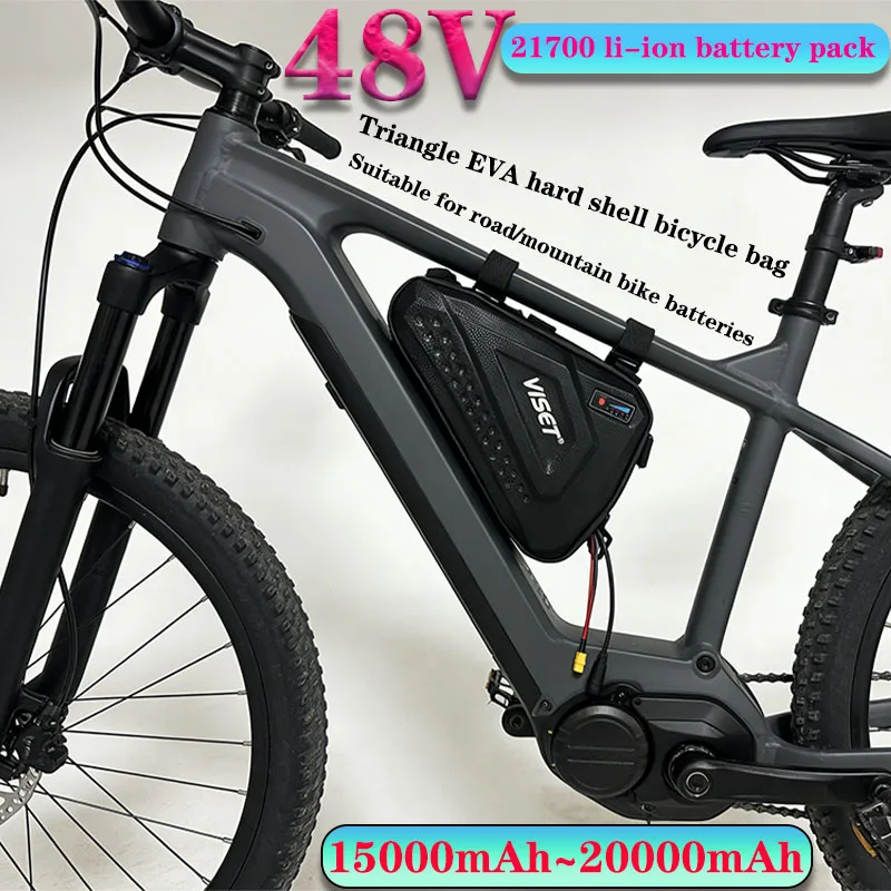 Brand new triangle battery 48V 15AH 20Ah 21700 for 250W-1500W motors, suitable for ATV/Scooter DIY conversion kit