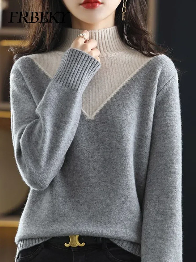 

Women's Sweater Fashion Loose Lazy Wind Knitwear Autumn Winter New Jumper Leisure Bottoming Shirt Outerwears Turtleneck Pullover