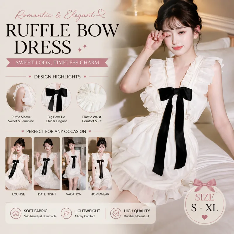 

Korean Bow T-shirt Sweet Polka Dot Blouse Tie Women Ruffle Sleeveless Chiffon Cute Bow Top Sweet V Neck Summer T-Shirt Girl New