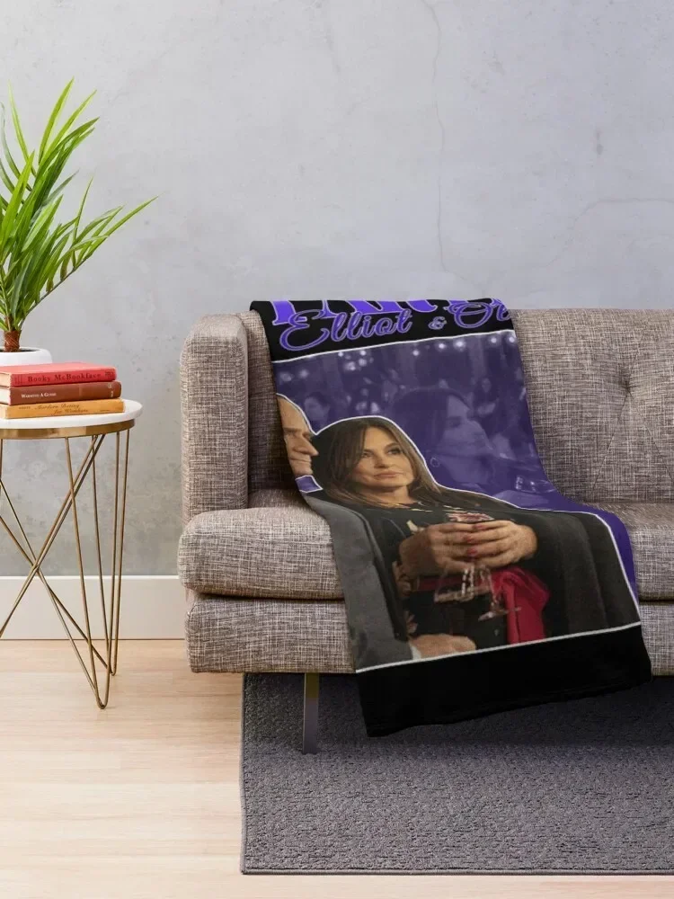 To Partners EO Bensler Olivia Benson Elliot Stabler 90s Inspired Vintage Homage Classic . Throw Blanket Flannels Blankets