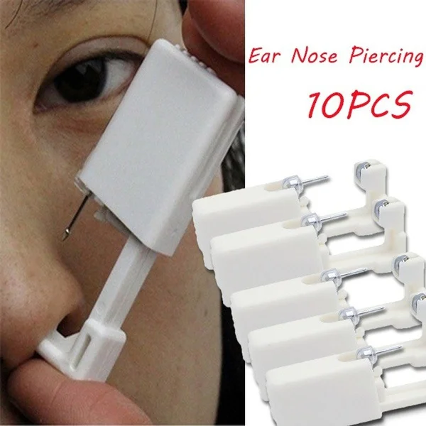 1-20Pcs Safety Ear Piercing Gun Kit White Disposable Disinfect Safety Earring Piercer Machine Studs Nose CLip Body Piercing Tool