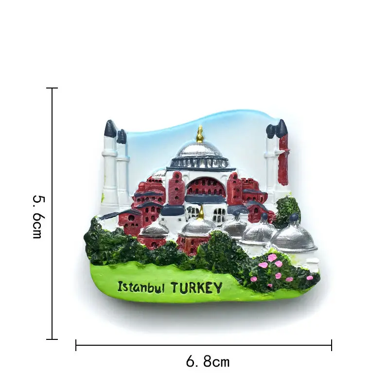 3D Resin Fridge Magnet Turkey Istanbul Souvenirs - Hagia Sophia Landmark Refrigerator Magnets Home Decor Items Decoración Hogar