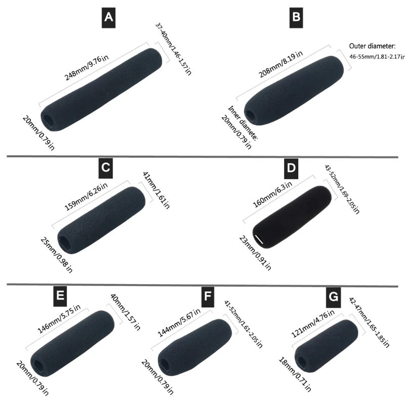 Professional Long Mic Thick Windscreen Soft Foam Cover Mic Cover Foam Reduce Breathing, Wind Mic Covers