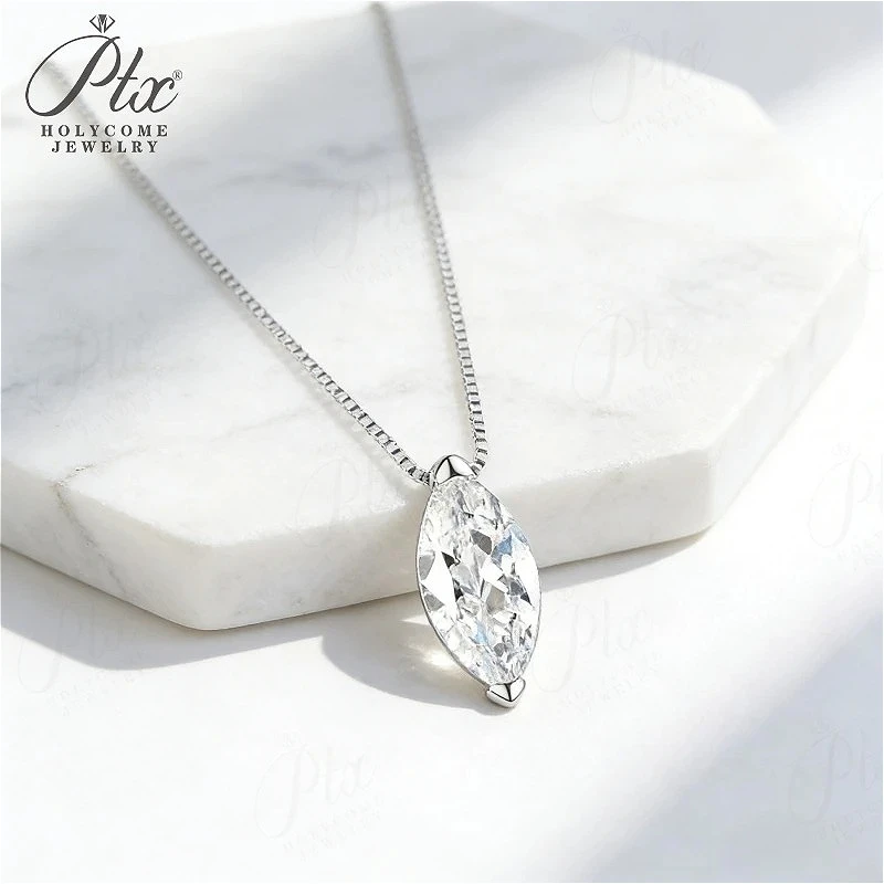 1-3CT Pendant Necklaces Marquise Shape Lab Grown Moissanite D Color VVS1 Clarity 925 Sterling Silver Birthday Gifts Party Daily