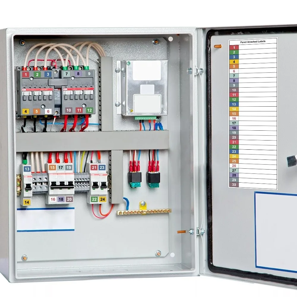 2 juegos (2 unids/set) etiqueta adhesiva de caja eléctrica impermeable Material de PVC pegatinas de números de Panel de interruptor fáciles de usar escritas a mano
