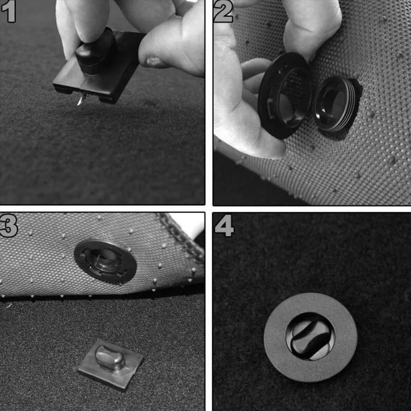 4pcs Universal Car Floor Mounting Clamps Carpet Mats Fixing Clips Black Anti-Slip Floor Holders Sleeves Accessories