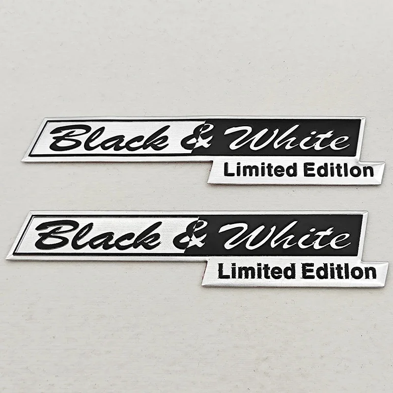 3D Aluminum Logo Black&White Limited Edition Badge Sticker Emblem Decals Auto Universal Accessories