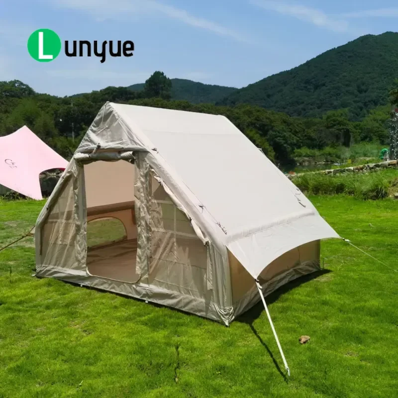 Outdoor Inflatable Camping Tent for 3-4 People Waterproof Sunproof Large Family Shelter Easy Setup Portable Air Tent