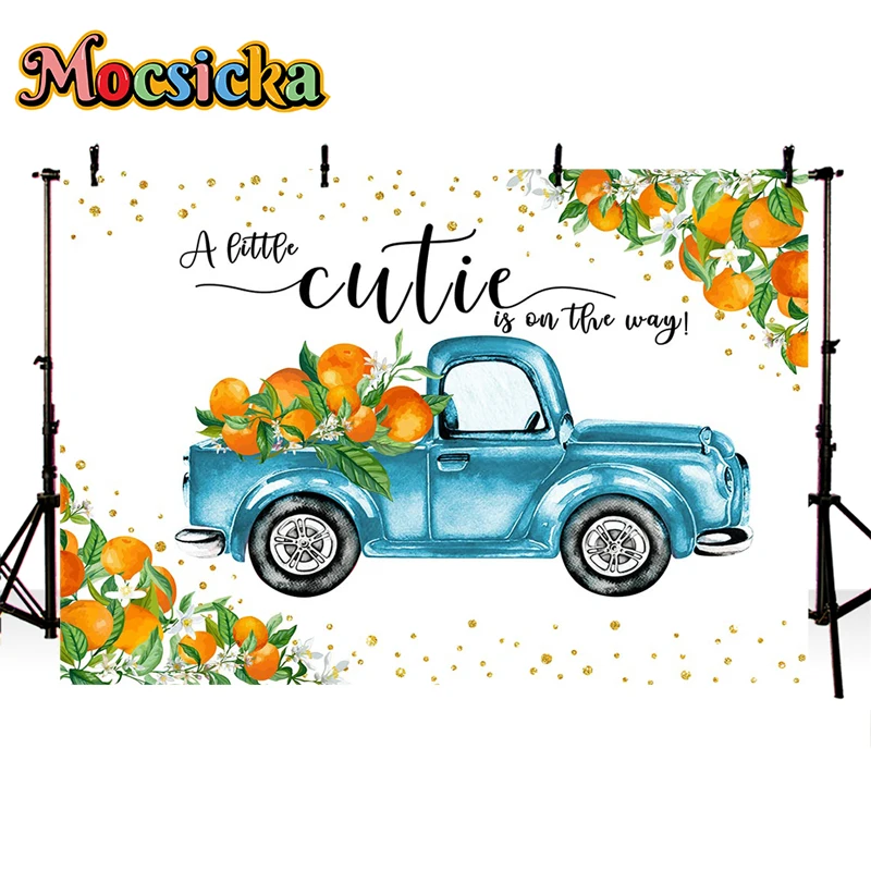 Mocsicka  A Sweet Pumpkin is On The Way Newborn Photography Background  Car Maple Leaf Polka Dot Decorative Banner