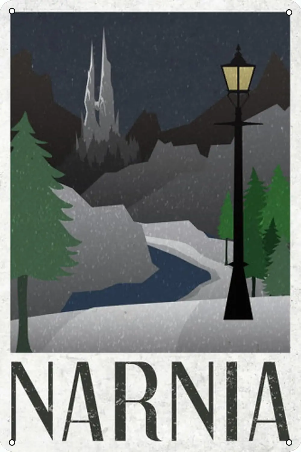Narnia Retro Travel Poster es Vintage Decor Sign Metal Tin Home Bar Wall