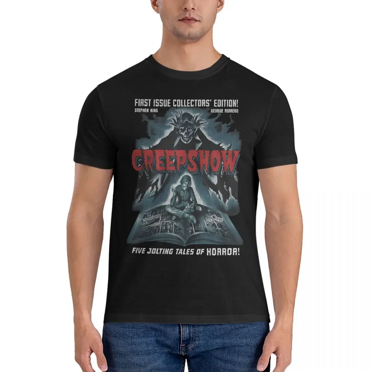 Creepshow Stephen King George Romero T-Shirt Men Creepshow Amazing 100% Cotton Tees Round Neck Short Sleeve T Shirts 6XL Tops