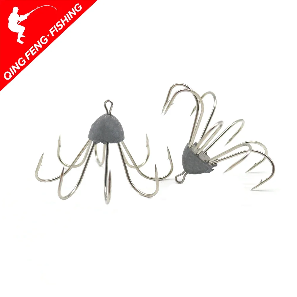 3pcs/lot Jig Octagonal Fishing Hooks High Carbon Steel Squid Octopus Anchor Hook Fishing Gear Tool Accessories Umbrella