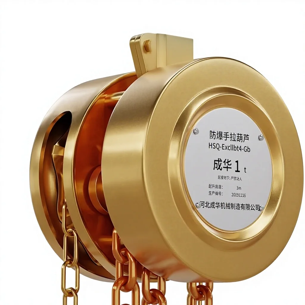 Chenghua Explosion-proof Chain Block Level 2-4 No Spark H62 Copper Alloy Hand Pull Hoist 1t-9m Load Capacity Oil Coal Mine Use