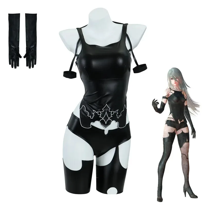

New Halloween Cosplay Game NieR:Automata A2 Cosplay Costume Wig Sexy Black Battle Suit For Women Girl Handsome Halloween Party A