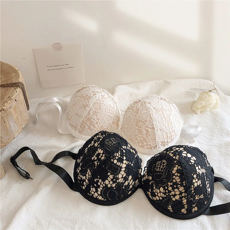 Lace Strapless Bra for Women Sexy Backless Invisible Wireless Bralette 1/2 Cup Push Up Underwear Wedding Dress Girl Lingerie