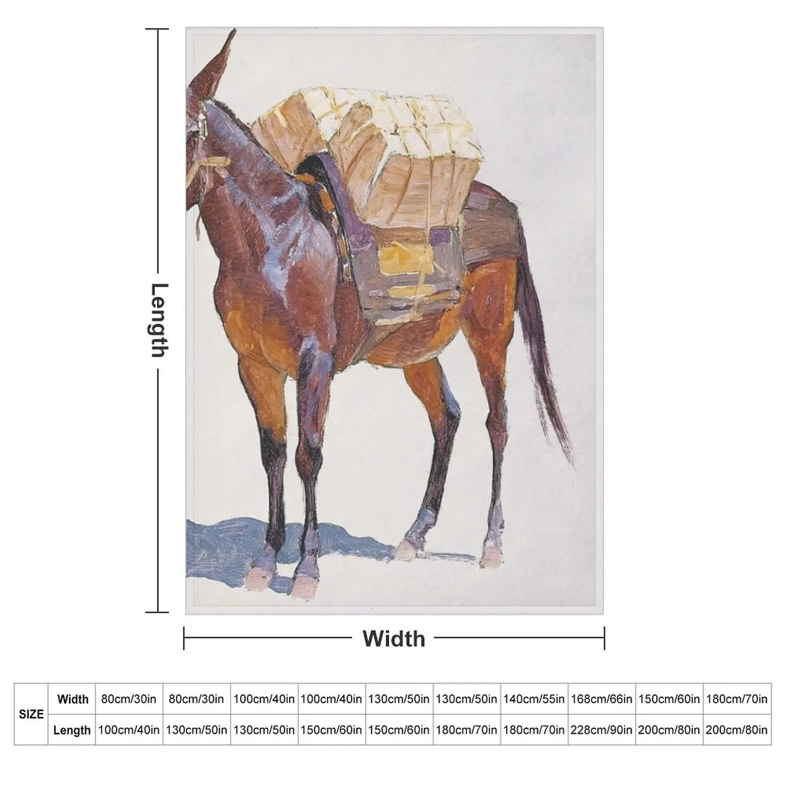 Frederic Remington - Untitled pack mule study Throw Blanket Luxury Thicken Decorative Throw Luxury Throw Nap Single Blankets