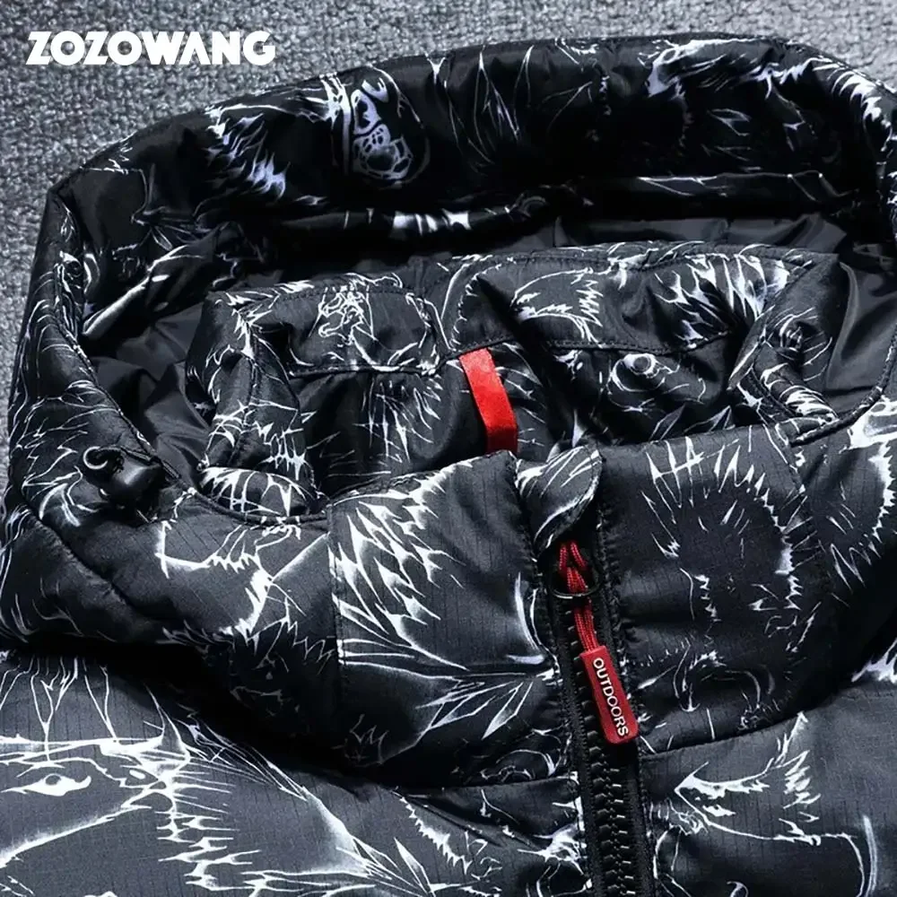 ZOZOWANG 2024 Winter Jacket High Quality Winter Thick White Duck Thick Down Jacket Men Camouflage Hooded Doudoune Homme Feather