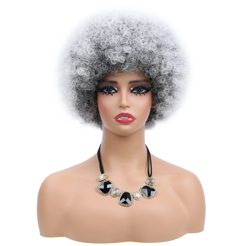 70's Afro Curly Wigs Premium Synthetic Bouncy Soft Natural Looking Full Wigs Light Puffy Short Wig