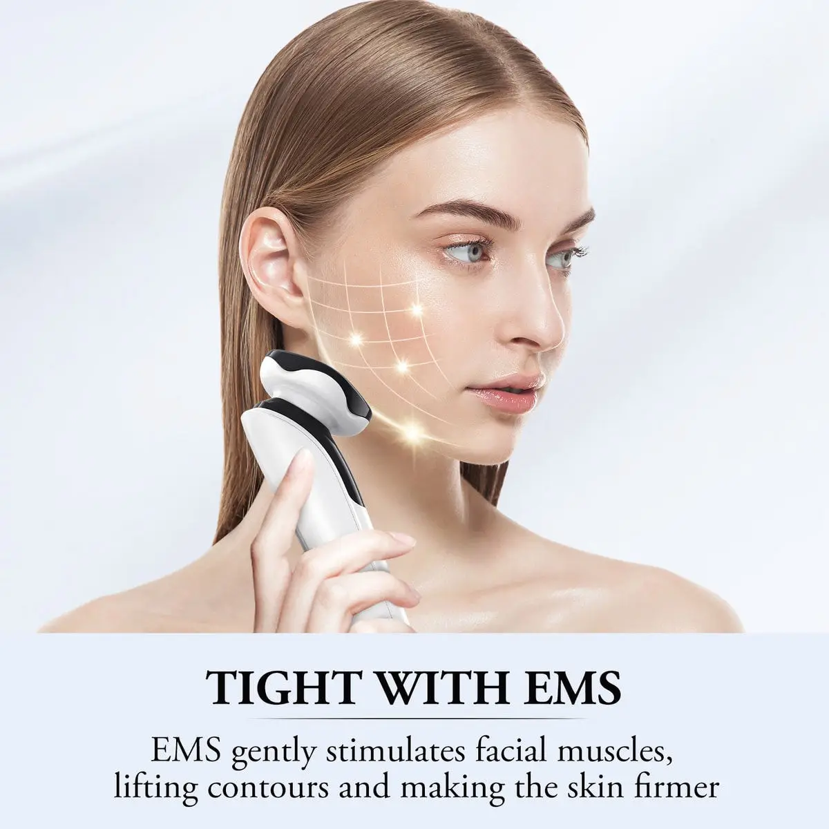 Masajeador Facial de microcorriente 4 en 1, fotón LED, antienvejecimiento, herramienta para el cuidado de la piel de ojos y cuello, dispositivo de Estiramiento Facial tonifiante EMS