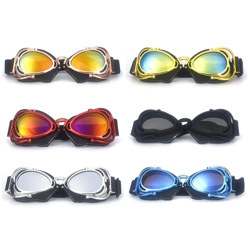 SZYU Retro Riding Eye Wear Motorcycle Glasses Pilot Style Scooter Goggles Adjustable Glasses Outdoor Windproof Goggles